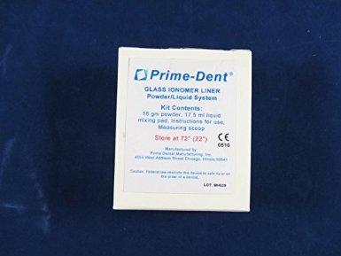 Glass Ionomer Liner Cement Kit Prime Dent Powder and Liquid