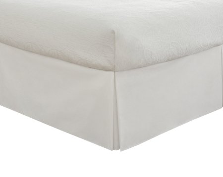 Lux Hotel Bedding Tailored Bedskirt, Classic 14" drop length, Pleated Styling, Queen, White