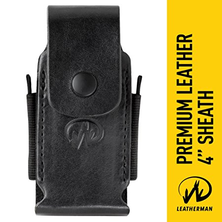 Leatherman - Premium Leather Sheath with Pockets, Fits 4" Tools - Black