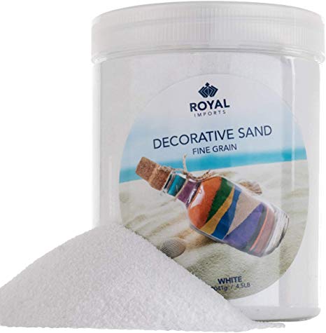 Royal Imports 5 LBS Colored Decorative Beach Sand for Vase Filler, Wedding, Home Décor, Crafts and Therapy Play, White