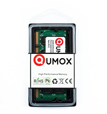 QUMOX 2GB DDR2 800MHz PC2-6400 PC2-6300 DDR2 800 2 GB (200 PIN) SODIMM Laptop Memory