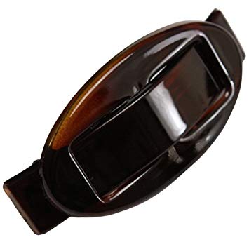 Parcelona French Oval Buckle Celluloid Tortoise Shell Hair Clip Barrette - Approx 3.5 Inch Long