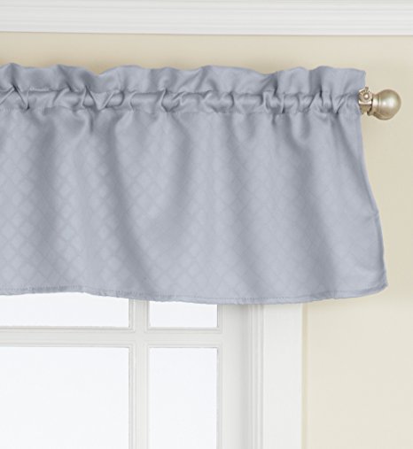Lorraine Home Fashions Facets Room Darkening Blackout Tailored Valance, 57 by 12-Inch, Blue