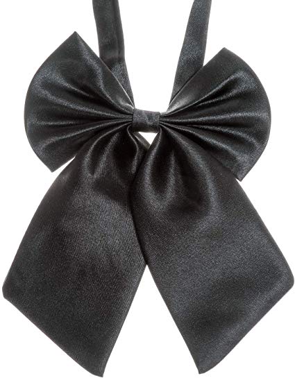 Ladies Adjustable Pre tied Bowtie - Solid Color Bow Ties for Women
