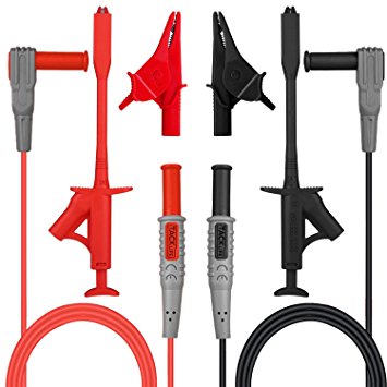 Electronic Test Leads Kit, Digital Multimeter Leads with Test Extension, Alligator Clips, Retractable Alligator Clips Replaceable Test Meter & Clamp Meter Probes Tips Set of 6 Pieces, Tacklife METL03