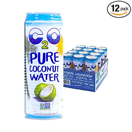 C2O Pure Coconut Water – Non GMO, Plant Based, Essential Electrolytes, No Added Sugar – 17.5 FL OZ (Pack of 12)