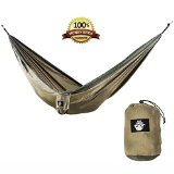 Double Camping Hammock By Legit Camping Portable Parachute Travel Hammock Lifetime Warranty Has Nylon Straps and Rope for Tree Carabiners Gear Bag All Accessories You Need Best Choice Outdoor Backpacking and Hiking Hammock
