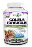 Forskolin Pure Coleus Forskohlii Root Standardized to 20 for FAST Weight Loss Results90 Veggie Capsules per bottle45 Day Supply Highly Rated Product for Fat Burning and Melting Belly Fat The Leading Forskolin Weight Loss Product Helping YOU Become Slimmer Healthier and Happier 250mg Yielding 50 Mg of Active Forskolin Manufactured in a USA Based Certified Organic GMP Facility Exclusively by Live4Life Health
