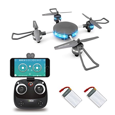 LBLA Wifi FPV Drone, Altitude Hold RC Quadcopter with 720P HD WiFi Real-time Transmission Camera, with 2 Batteries