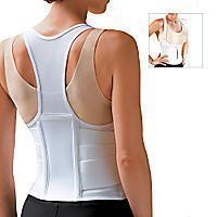 Cincher Women's Posture Back Brace Support Belt - White - Medium 34-38 Inch Hip by FLA Orthopedics