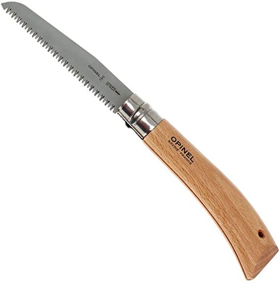 Opinel Folding Saw - Gardening and Camping Folding Carbon Steel Saw with Beechwood Handle