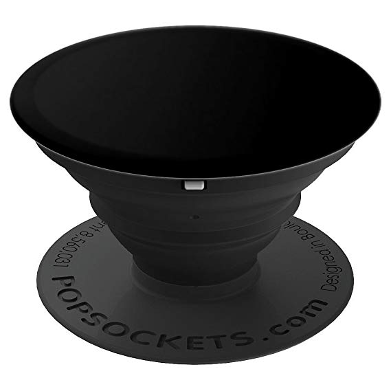 Black Plain Standard Color - Adjustable Phone Grip Stand - PopSockets Grip and Stand for Phones and Tablets