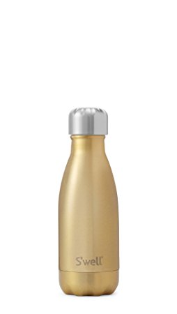S'well Vacuum Insulated Stainless Steel Water Bottle, Double Wall, 9 oz, Sparkling Champagne