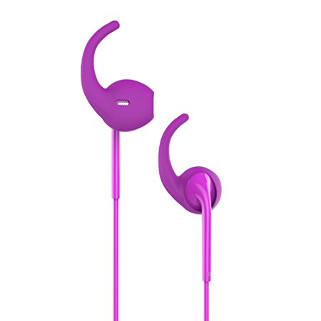 TOBETB Two Pack Earbuds with Earhooks Violet
