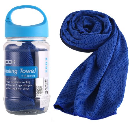 Cooling Towel, Great Chilling Sensation, Keeps Body Temperature Lower, Sweat Less, Cool Towel for Neck, Stay Cool for All Activities Sports - Use As Gym Towel, Yoga Towel & Golf Towel