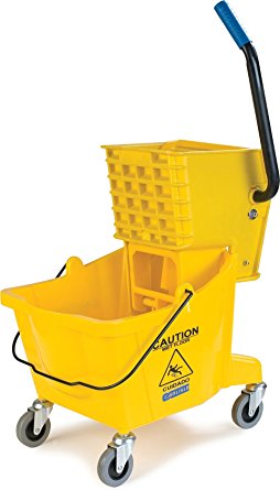 Carlisle 3690804 Mop Bucket with Side Press Wringer, 26 Quart / 6.5 Gallon, Yellow