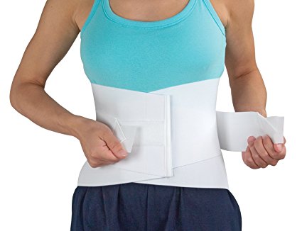 Mabis Dmi Healthcare Adjustable Lumbar Support Back Brace with Rigid Steel Stays, Fits 34 to 48, White
