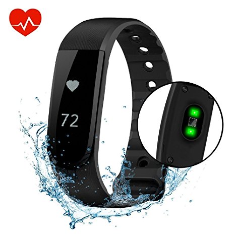 Fitness Tracker, VPRAWLS Smart Watch with Heart Rate Monitor Calorie Counter Pedometer, Waterproof Touch Screen Wristband Sport Activity Tracker Pedometer for IOS Android Phone