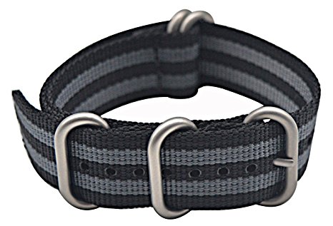 ArtStyle Watch Band with 1.5mm Thickness Quality Nylon Strap and Heavy Duty Brushed Buckle