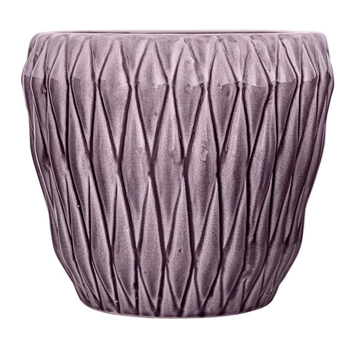 Bloomingville Round Ceramic Flower Pot, Large, Purple