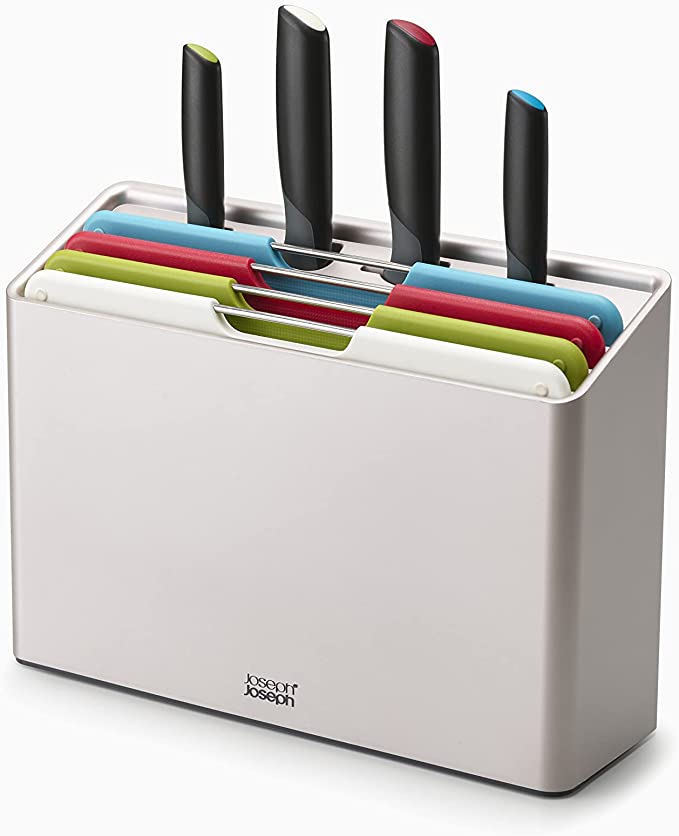 Joseph Joseph Folio Plus, 8-Piece Colour coded Knife and Chopping Board Set - Multicolour