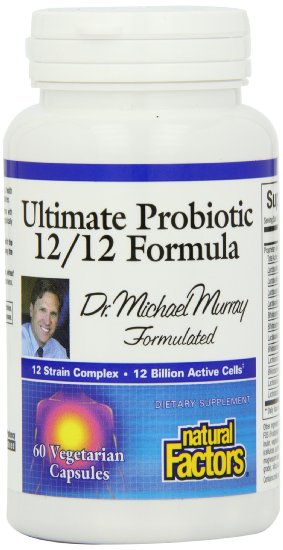 Natural Factors Ultimate Probiotic 12/12 Formula Veg-Capsules, 60-Count