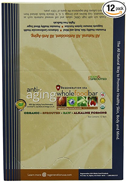 Organic Anti-Aging Whole Food Bars - Raw, USDA Certified Organic, Vegetarian, Gluten Free & Kosher