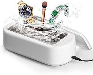 Ultrasonic Cleaner-Ultrasonic Jewelry Cleaner-Jewelry Cleaner Ultrasonic Machine,600ML & 45KHz Ultrasonic Cleaner, Two Clean Modes for Glasses, Jewelry, Watch,Denture and Makeup Tools