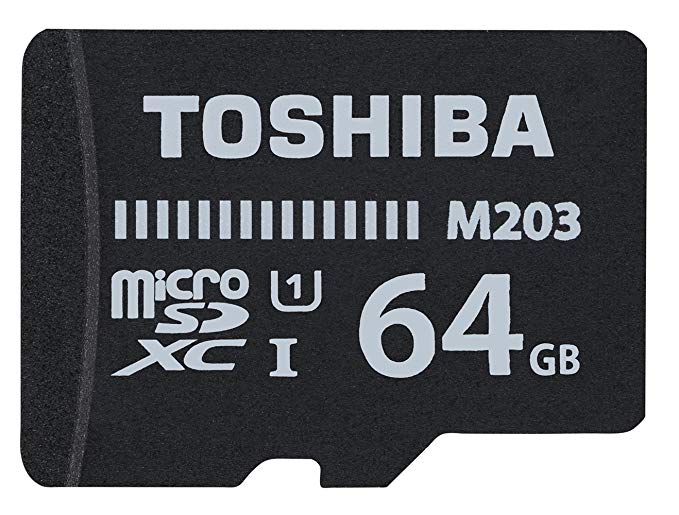 Toshiba 64GB M203 MicroSD Class 10 U1 100MB/s with Adapter, Black