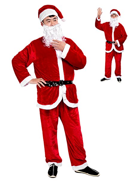 Christmas Santa Costume Santa Claus Suit Holiday Santa Cosplay Costumes for Men