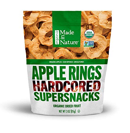 Made In Nature - Organic Apple Rings Dried Fruit, 3 oz (Pack of 6) - Non-GMO Vegan Dried Fruit Snack