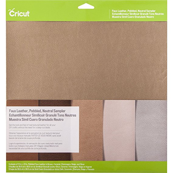 Cricut 2003572 Pebbled Faux Leather, Neutral Sampler