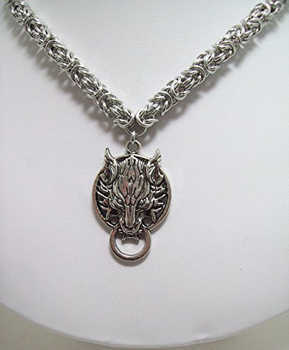 Final Fantasy, necklace, mens necklace, wolf necklace, mens jewelry, video game