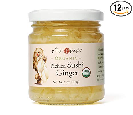 The Ginger People Organic Pickled Sushi Ginger, 6.7000-Ounce Glass Bottle (Pack of 12)