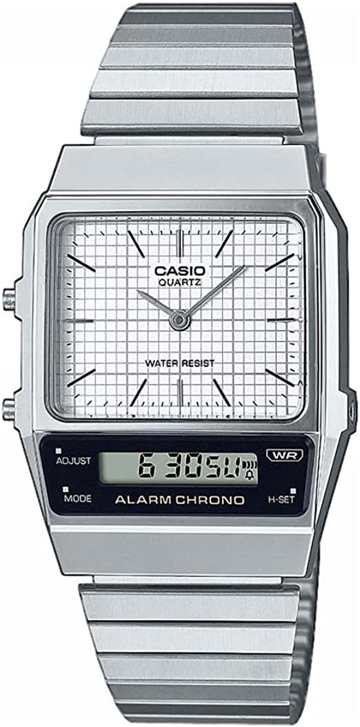 Casio Men's Analogue-Digital Quartz Watch with Stainless Steel Strap AQ-800E-7AEF