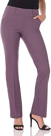 Rekucci Women's Ease into Comfort Classic Bootcut Pant w/Tummy Control