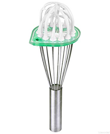 Whisk Wiper - Wipe a Whisk Easily - Multipurpose Kitchen Tool, Made In USA - Includes 11" Stainless-Steel Whisk - Cool Baking Gadget, A Great Gift For Men and Women (Color: Aquamarine)
