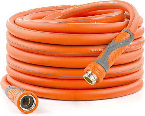 DRINCOSH Hybrid Garden Hose 50 ft x 5/8", Lead-In Hose Ultra Durable Water Hose Flexible, Lightweight Regular Hose With Swivel Grip Handle, For All-weather Outdoor, Lawn, Car Wash, Backyard