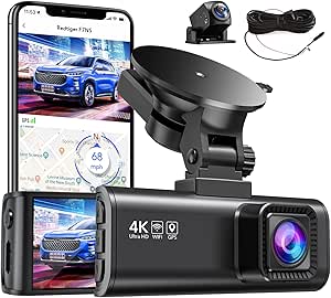 [F7NS Original Rear Camera]-REDTIGER F7NS 4K Dash Cam with Wi-Fi GPS Front and Original Rear Camera and Cable