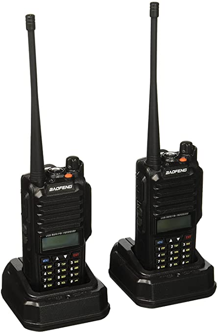 BaoFeng GT-3WP Dual Band Two-Way Radio, Waterproof Dustproof IP67 Walkie Talkie Transceiver, VHF/UHF 136-174/400-520MHz, with Programming Cable, Black, 2 Pack