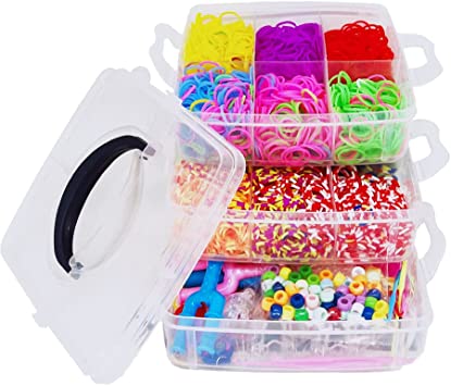 ONECK 4500 Loom Bands Kit with Loom Board, Elastic Bracelet Making Set with Hooks &Charms