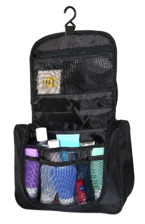 TedGem Portable Toiletry Bag，Travel Toiletry Bag, Personal Organize Cosmetic Bag for Men, Hanging Toiletry Travel Kit Organizer, Black