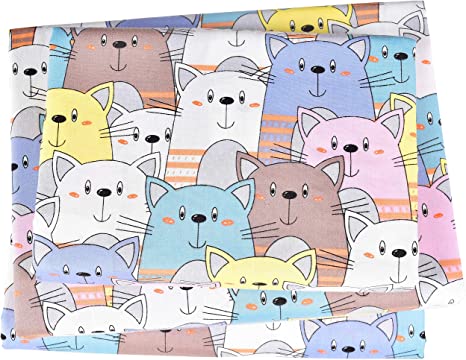 J-pinno Many Kitty Cats Cute Twin Sheet Set for Kids Boys Girls Children,100% Cotton, Flat Sheet + Fitted Sheet + Pillowcase Bedding Set