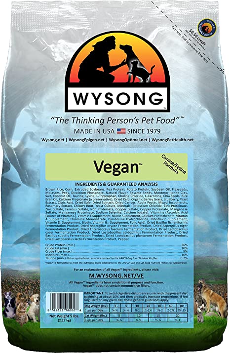 Wysong Vegan Feline/Canine Formula Dry Dog/Cat Food - 5 Pound Bag