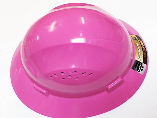 Pink Full Brim Hard Hat with Fas-trac Suspension