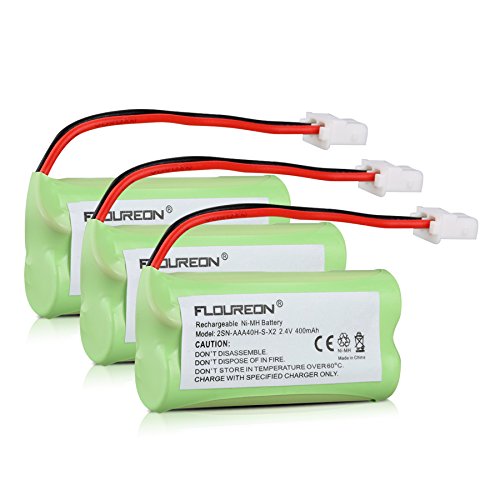 Floureon 3 Packs 24V 400mAh Cordless Home Phone Battery for ATampT BT162342 BT-162342 BT166342 BT-166342 BT266342 BT-266342 BT183342 BT-183342 BT283342 BT-283342 CS6329 CS6419