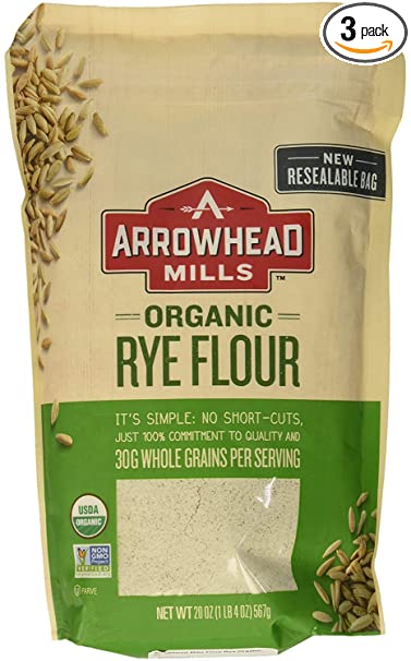 Arrowhead Mills Flour Rye Organic, 20 oz (3 Pack)
