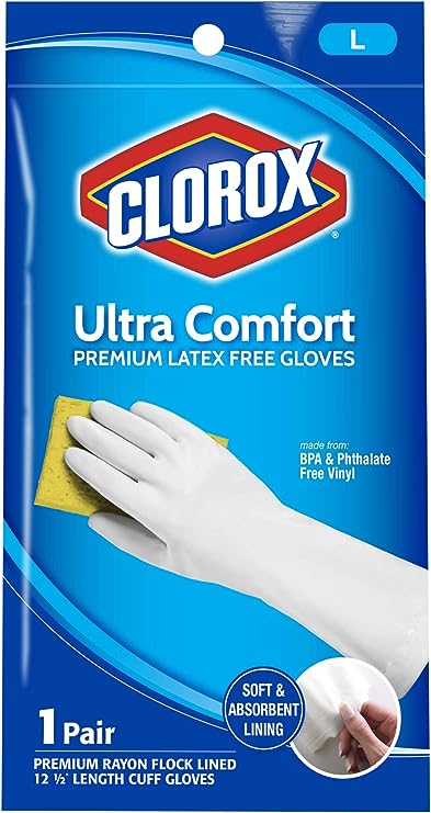 Clorox Ultra Comfort Gloves, Large, Latex-Free, 1 Pair