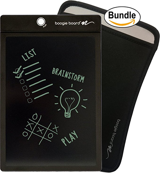 Boogie Board 8.5-Inch LCD Writing Tablet, Black (PT01085BLKA0002) & Boogie Board Sleeve, Black (JSG310001) Bundle