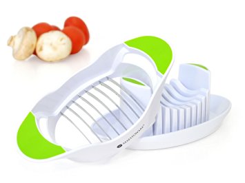 Maestoware Soft Vegetable Slicer - Tomato Slicer - Cuts Tomatoes, Mushrooms & Other Fruits & Veggies Without Smashing Them - BPA Free - Easy to Use - Professional Quality